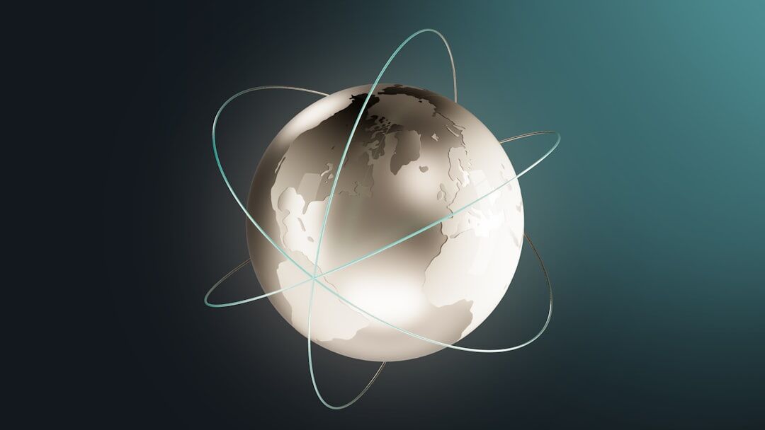 Global data network visualization showing earth with connected glowing data points